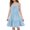 Light Blue, variant on Ruyang Girls Sleeveless Halter Dress Solid Backless Pleated Summer Dresses Elegant Cute Casual Smocked Dresses for Kids