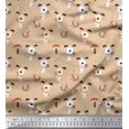 thumbnail image 1 of Soimoi Georgette Viscose Fabric Mushroom & Dog Kids Print Fabric by The Yard 42 Inch Wide, 1 of 1