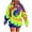 Yellow, variant on Womens Hoodie Sweatshirts Color Printing Blouses Hooded Sweatshirts Drawstring Long Sleeved With Pocket