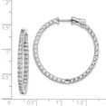 thumbnail image 2 of FB Jewels Sterling Silver CZ 70 Stones In and Out Round Hoop Earrings, 2 of 2