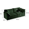 thumbnail image 2 of Oversized Loveseat Sectional Sofa Modern Deep Seat Reversible Chaises Sofa&Couch with 2 Movable Ottomans and 4 Pillows, Modular Sleeper Upholstered Couch for Living Room,Apartment,Studio,Office, 2 of 19