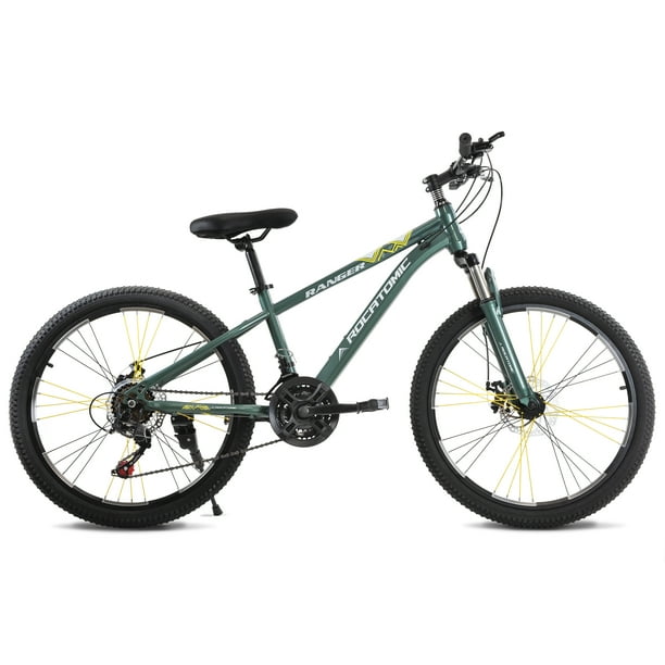 Rocatomic | Bicicleta Ranger | Rodada 24 | 21 Velocidades | Frenos Disco Mecánico | Cuadro 13” | Suspensión Delantera (Verde)