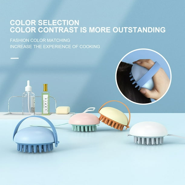 Fiudx Cepillo de Champú para Masajes, Cerdas Suaves y Gruesas, Diseño Impermeable, Mango Cómodo, Exfolia El Cuero Cabelludo, Alivia El Estrés, Fácil de Limpiar, Desmontable para Guardarlo, Multiusos