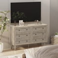 thumbnail image 3 of FANRAL 6 Drawers Dresser Rattan Dresser for Bedroom,Wooden Chest of Drawers Modern Dresser for Closet,Gray Dresser, 3 of 6