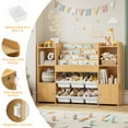 thumbnail image 5 of Hiphuta Kids Bookcase Toy Storage Organizer, Wooden Toy Chest for Kids with 6 Removable Toy Boxes, Kids Storage Bookshelf for Bedroom Playroom, Natural, 5 of 10