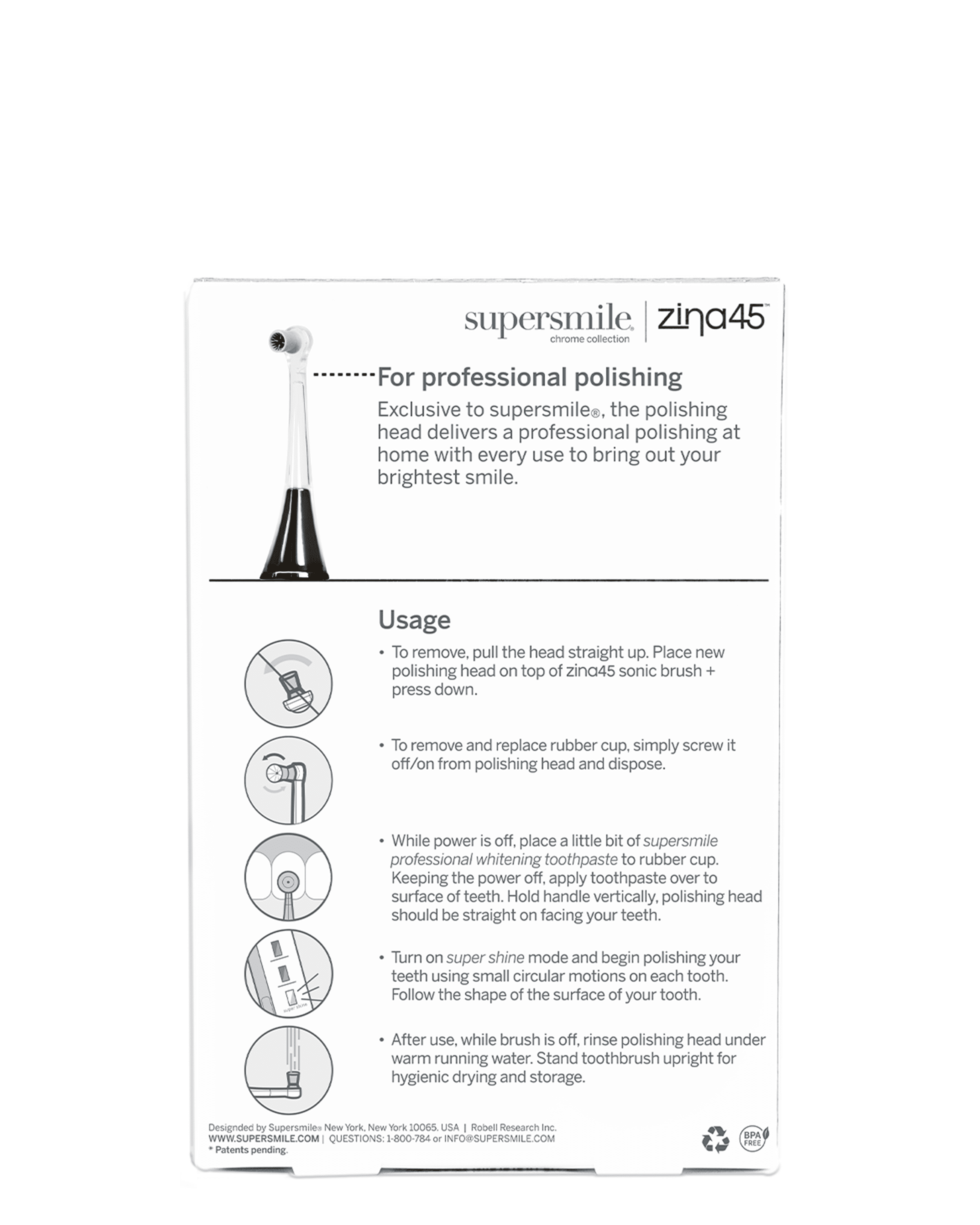 Supersmile Zina45 Replacement Polishing Head, Silicone Cup