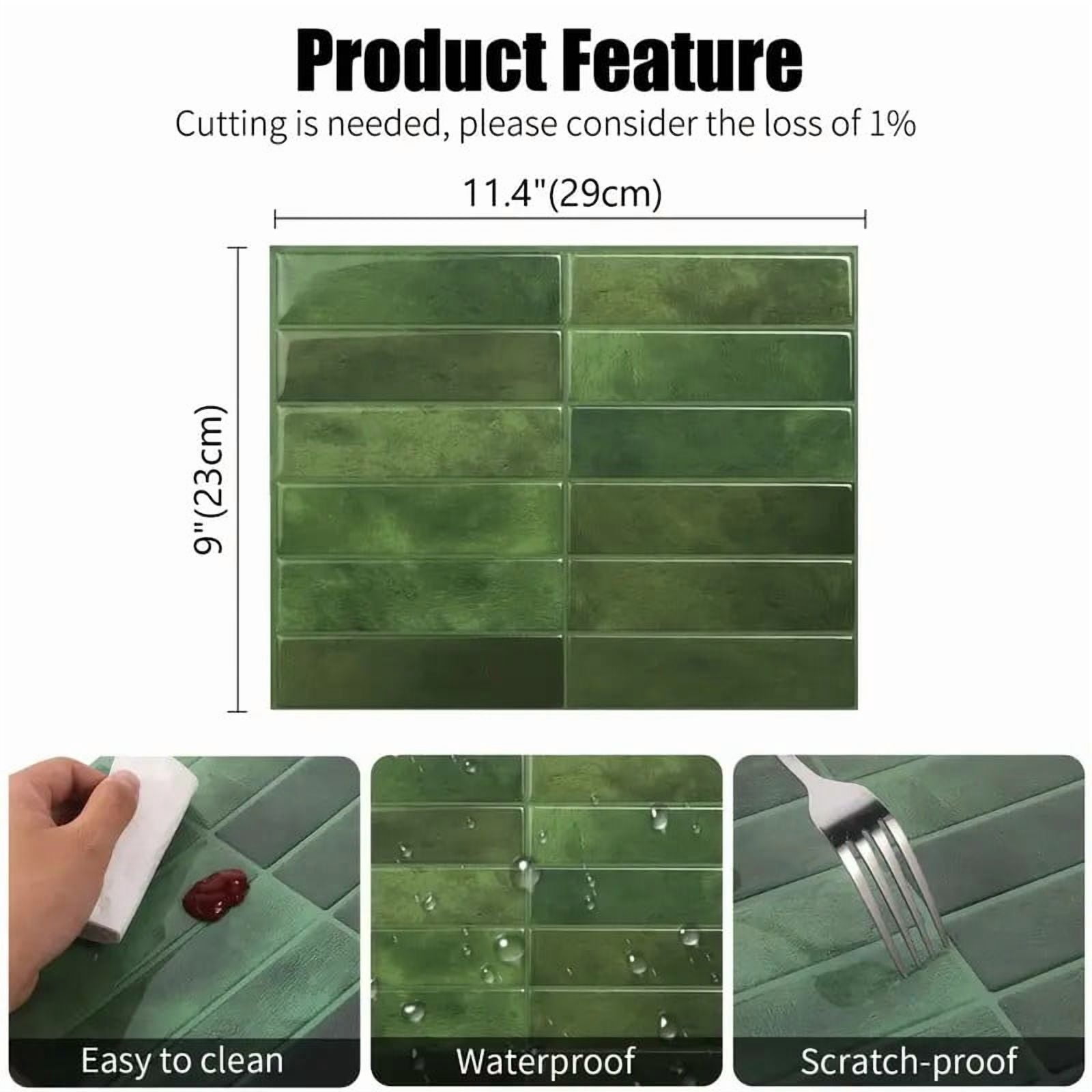 Peel and Stick Backsplash Wall Tiles,Self-Adhesive,Oil Proof,Waterproof, Removable Wall Panels for Kitchen & Bathroom,Modern Design, Easy Install (11.4x9 inch,20 Pack)