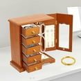 thumbnail image 4 of Wooden Jewelry Box, Jewelry Organizer with 5 Drawers, Large Storage Space Desktop Jewelry Storage Box with Anti-Slip Feet,for Organizing Necklaces, Bracelets, Earrings (Light Wood Color), 4 of 9