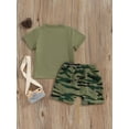 thumbnail image 4 of Bslissey Toddler Boys Summer Shorts Sets Little Boy Short Sleeve Letter Print T-shirt Tops + Camouflage Print Shorts 3M 6M 12M 18M 24M 3T 4T 5T Kids Casual 2Pcs Outfits, 4 of 9