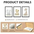 thumbnail image 3 of Baby Safari Nursery Wall Decor Set of 3, Cute Jungle Animal Kids Canvas Wall Art Paintings, Animal Giraffe Elephant Nursery Posters Prints Pictures for Boys and Girls Kids Room Bedroom Unframed, 3 of 6