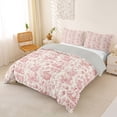 thumbnail image 3 of Erosebridal Vintage Rabbit Duvet Cover Set for Kids, Pink Beige Bedding Full, Gray Reversible, 3pcs 1 Duvet Cover and 2 Pillowcases, No Comforter, 3 of 6