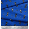 thumbnail image 3 of Soimoi Blue Cotton Voile Fabric Footprint & Shoes Fashion Printed Fabric 1 Yard 42 Inch Wide, 3 of 3
