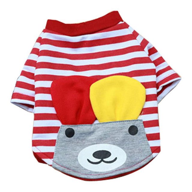 Camiseta de verano con rayas para perros y gatos pequeños, importada, tallas XS a XL