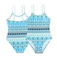 thumbnail image 6 of LYMAYTER Kids Girls One Piece Bikini Swimsuits for Toddler Multi-color Printed Bathing Suit Summer Beach halter Swimwear 4-8 Years, 6 of 9