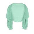 thumbnail image 6 of YEAHDOR Womens Chiffon Shrugs Short Sleeve Open Front Cropped Bolero Summer Casual Cardigan Light Green One Size, 6 of 7