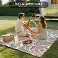 thumbnail image 4 of Paisley Flower Outdoor Rug for Patio/Deck/Porch, Non-Slip Large Area Rug 4 x 6 Ft, Spring Watercolor Floral Leaf Plant Orange Indoor Outdoor Rugs Washable Area Rugs, Camping Rug Carpet Runner, 4 of 8