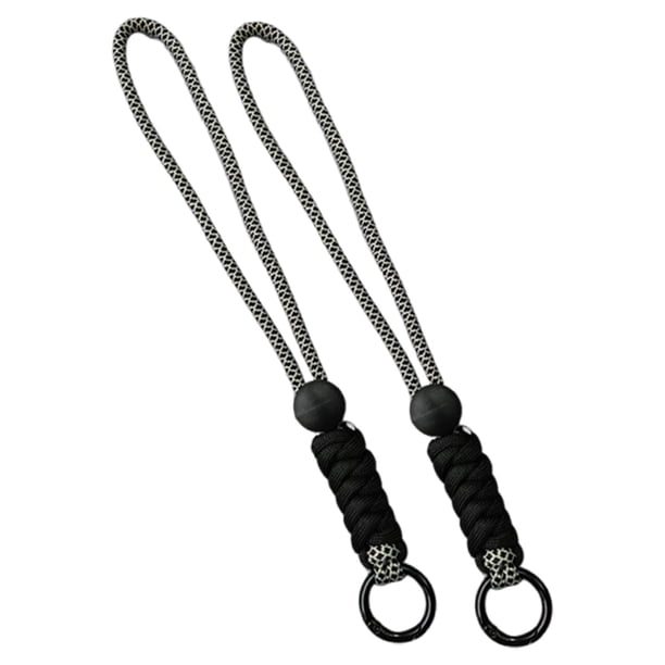 2 guantes de esquí con correas para la muñeca y cordón para teléfono, prácticos, desmontables y ligeros. Blanco y negro
