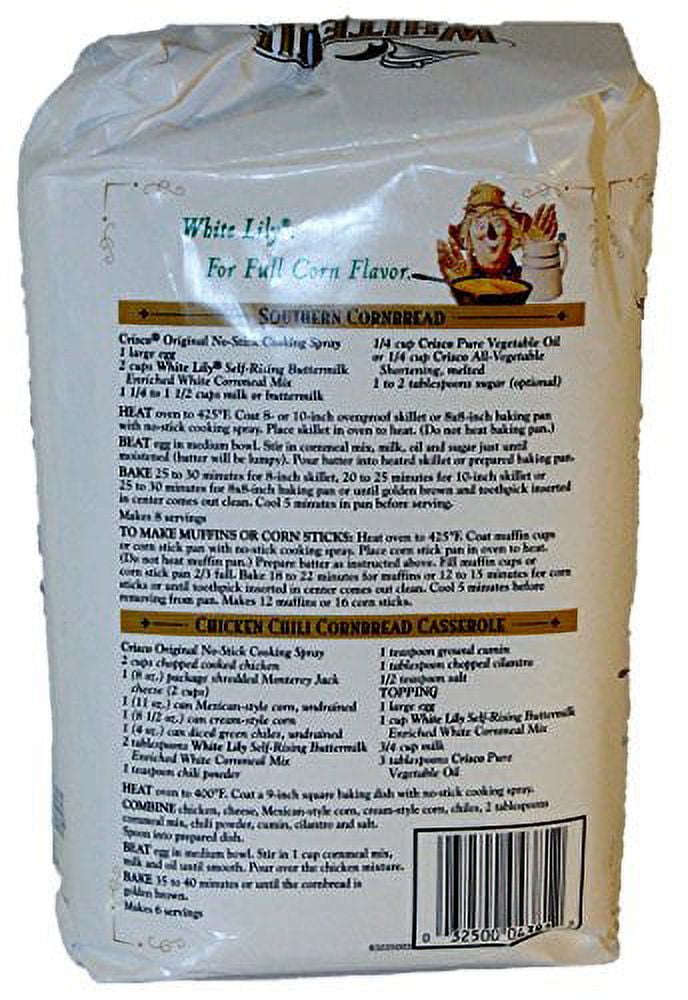 Trusted Southern Brand White Lily Buttermilk Self-Rising Cornmeal Mix (2  Pack, 5 Lb Each)  Authentic Southern Style, Perfect For Cornbread & More White  Lily Cornmeal Mix Ingredients