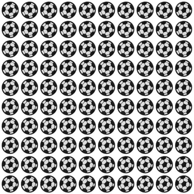 100 parches bordados de balón de fútbol para bricolaje, decoración de ropa, pegatinas de tela de fútbol de 3 cm