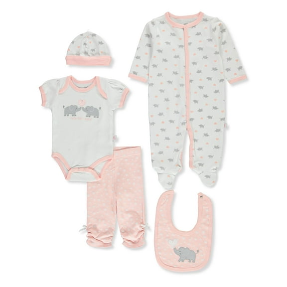 Little & Loved Baby Girls' 6-Piece Layette Gift Set Color: coral/multi Size: 0 - 3 months