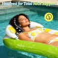 thumbnail image 2 of Inflatable Mesh Pool Float with Headrest, Comfortable Lounge Raft for Adults, Large Floating Pad for Pool Lake Sea, Quick-Dry Cooling Sunbathing Mat, Durable Mesh Design, Lemon,57 in, 2 of 7