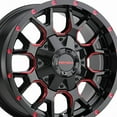 thumbnail image 2 of Mayhem Warrior-8015 20X9 6X135/6X139.7 0Et 106Cb Black W/Prism Red, 2 of 3