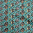 thumbnail image 1 of oneOoneCottonPoplinTealBlueFabricAfricanSewingMaterialPrintFabricByTheYard56InchWide, 1 of 4