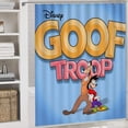 thumbnail image 3 of La tropa Goofy-theme 4-Piece Shower Curtain Set with Rugs, Waterproof Bathroom Decor Set Includes Bath Mat, U-Shaped Rug, Toilet Lid Cover and Curtain with Hooks, 3 of 4