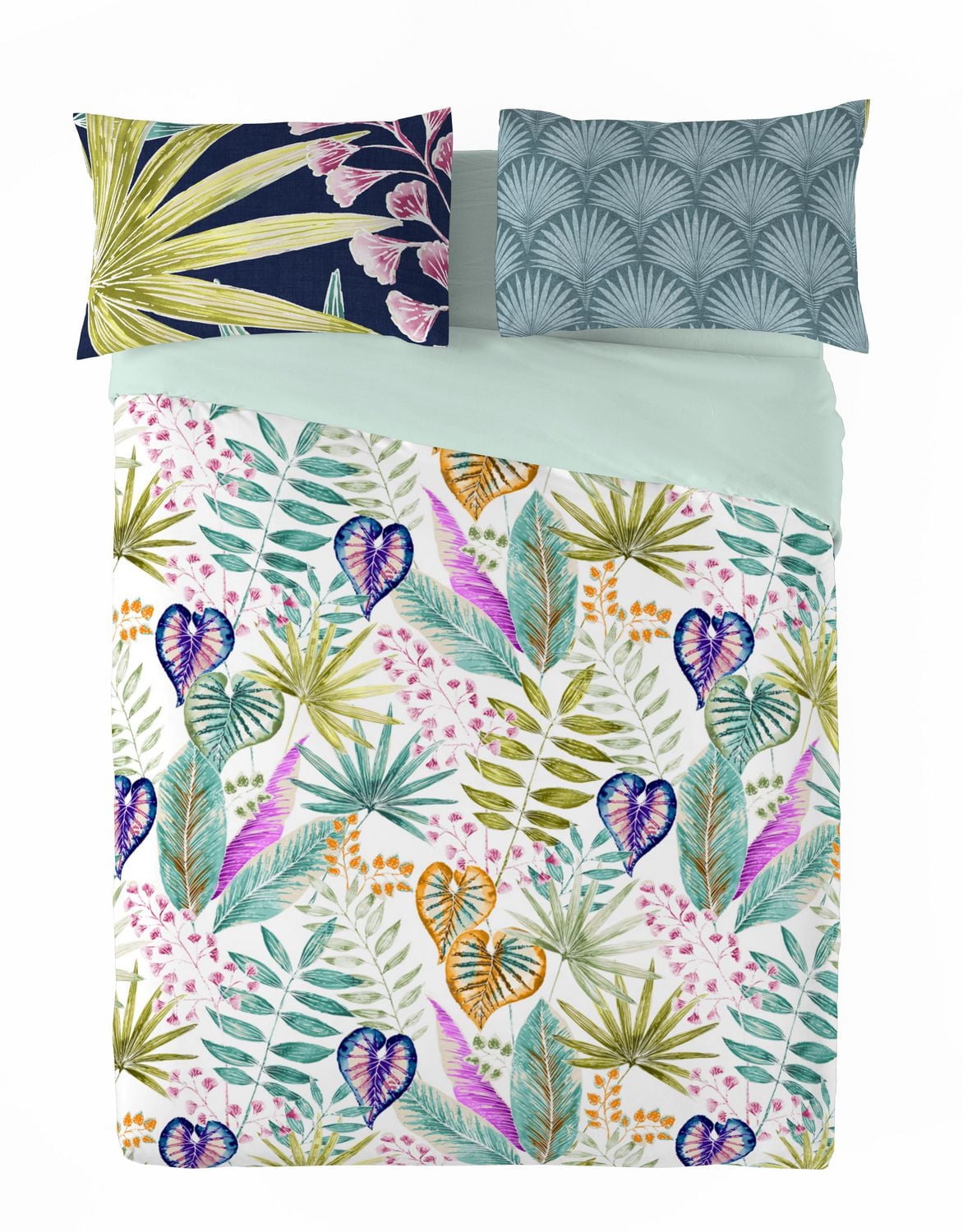 Gouchee Home Tropik Leaf Print Cotton Duvet Cover Set