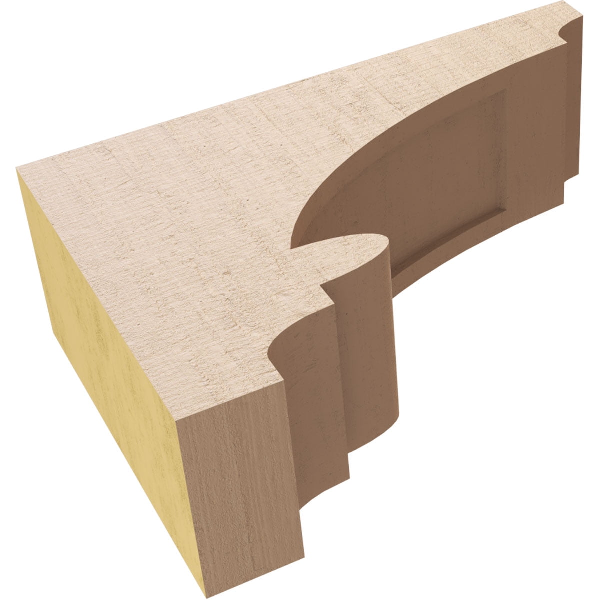 3"W x 9"D x 6"H Classic Diane Rough Cedar Woodgrain TimberThane Corbel, Primed Tan