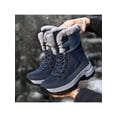 thumbnail image 4 of Rotosw Men Warm Shoes Mid Calf Snow Boots Faux Fur Winter Boot Cold Weather Plush Lined Hiking Work Lightweight Blue 9, 4 of 9