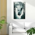thumbnail image 4 of Shadudu Canvas Wall Art A Wild Horse and Foggy Mountain Photography Animals Wildlife Digital Art Modern Art Rustic Portrait Edgy for Living Room, Bedroom, Office 24x36in, 4 of 7