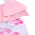 thumbnail image 4 of Toddler Baby Girls Swimsuits Ruffle Floral Print Halter Bikinis Backless One-Piece Bathing Suit cQH, 4 of 6