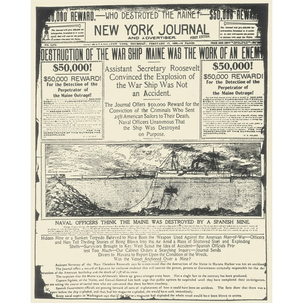 SpanishAmerican War 1898 Nthe Front Page Of William Randolph HearstS