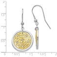 thumbnail image 3 of White Sterling Silver Earring Drop & Dangle Tone Women'S Textured Cubic Zirconia CZ 41 mm 14, 3 of 3