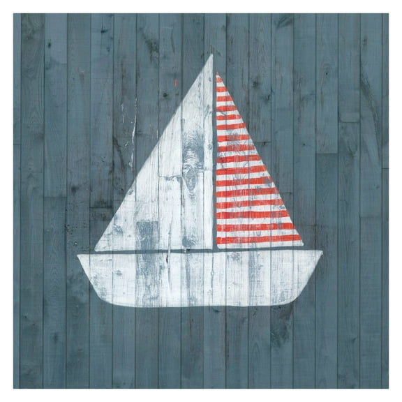 Marmont Hill Red Striped Sail Painting Wall Art Print