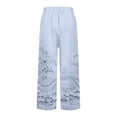 thumbnail image 5 of Women's Casual Pants Women'S Floral Embroidered Lace Printed Loose Pocket Patchwork Casual Pants,Blue Women's Casual Pants S, 5 of 5