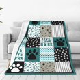 thumbnail image 1 of Dog Blanket Dog Paw Print Throw Blankets Cozy Fleece Flannel Blanket Soft Warm Plush Lightweight Bedding Blanket Dog Gift for Couch Sofa Bed for Boys Girls Men Women Teen Girls Kids 40"X50", 1 of 4