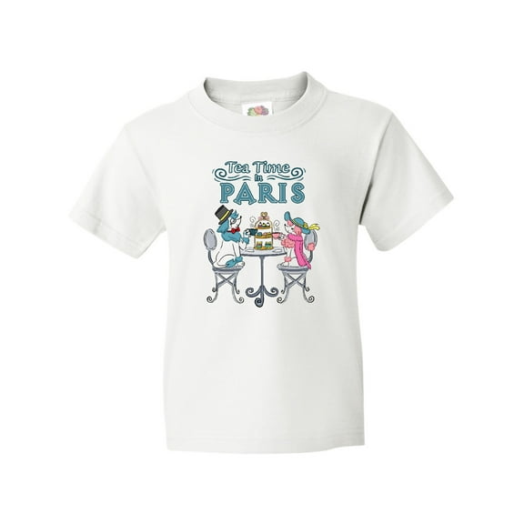 Inktastic Tea Time In Paris-Colorful French Poodles Youth T-Shirt