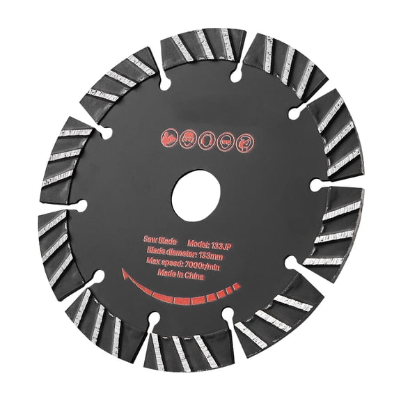 KFFKFF 5.24-Inch Diamond Blades, 5-Pack Wall Chaser Saw Blades, 0.79-Inch Arbor, Durable Diamond Segments, 65Mn Steel Core, Suitable for Dry and Wet Cutting, Smooth Cuts on Concrete, Brick, Stone