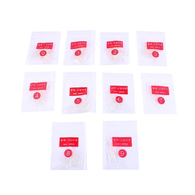 500 puntas de uñas postizas afiladas para decoración de manicura de salón (transparentes)