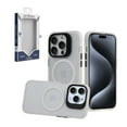 thumbnail image 4 of Bemz Phone Case for iPhone 15 Pro, Shockproof Magnetic MagSafe Wireless Charging Ring Silicone Cover (Clear White), 4 of 5