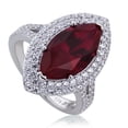 thumbnail image 1 of Men's Platinum Plated Sterling Silver 3.8ct Simulated Ruby Marquise CZ Ladies Cocktail Ring ( Size 5 to 9 ), 6, 1 of 4
