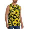 thumbnail image 2 of Fotbe Men's Sunflowers In Vintage Print Men's Sleeveless Muscle Tank Tops Casual T-Shirts for Gym Workout Beach-X-Large, 2 of 8