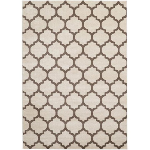 Rugs America 25811 Brooklyn Ivory Gray Rectangle Geometric Rug, 2 ft. 3 in. x 7 ft. 1 in.