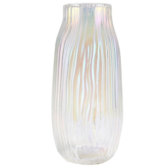 Large Colo Glass Vase for Home Decor Ribbed Tall Gold Floor Vase .Decorative Vases for Table Centerpieces Flowers Decor and Farmhouse(Colo .in)