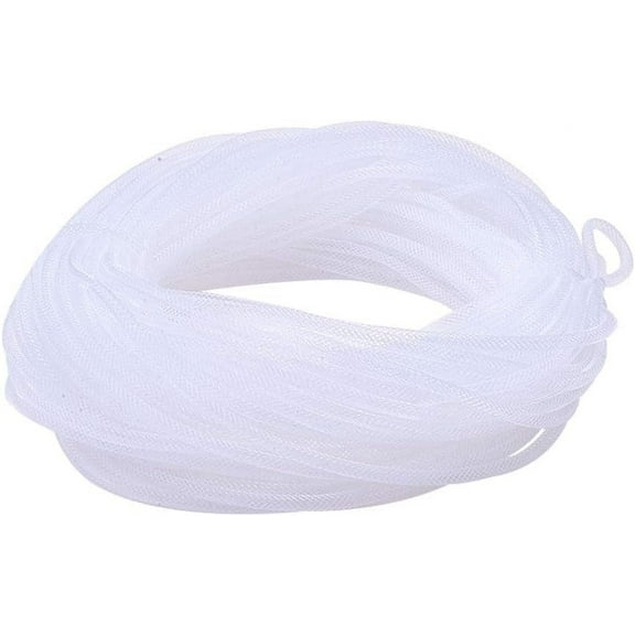 50 Yards 4mm Plastic Hollow Mesh Tubing Cord for Headpiece Earring Bracelet Wreaths White DIY
