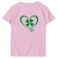 thumbnail image 4 of Puntoco Short Sleeve Women Tops 2025,Womens St Patrick'S Day T-Shirt Love Heart Shirts Short Sleeve Valentine'S Day Crewneck Colorful Heart Graphic Tees Tops Pink 4(S), 4 of 6