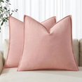 thumbnail image 1 of wonima44 MIULEE Decorative Linen Pillow Covers 20x20 Inch Pink Boho Farmhouse Neutral Couch Throw Pillows for Bed Pack of 2 Accent Modern Pillowcase Sofa Livingroom Home Decor, 1 of 1