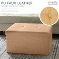 thumbnail image 3 of Simplify Faux Linen Double Folding Storage Ottoman in Camel, 3 of 10